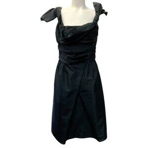 Prada Black Silk Cocktail Dress with Bow Details